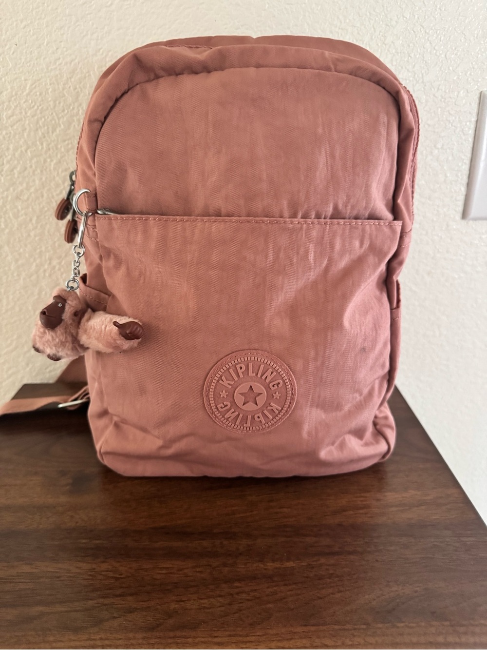 Kipling Dusty Rose Pink Mini Backpack with Orson Monkey Charm